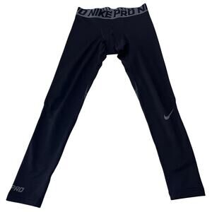 NIKE Pro Mens Compression Tights Leggings Pants Black Large Geometric Graphics